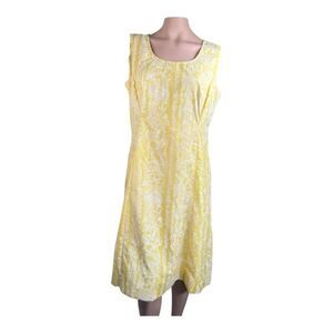 Vintage 1970s Handmade Yellow A-Line Dress – Key West Handprinted Fabric